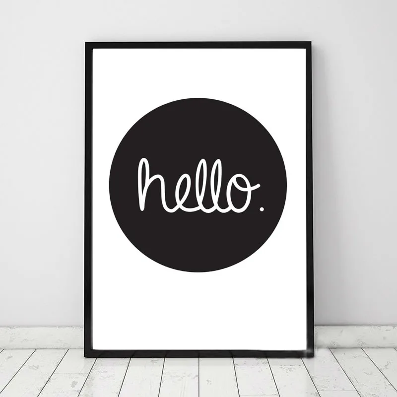Lovely Hello Quote Canvas Art Print Living Room Coffee Shop Wall Decor