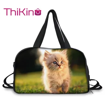 

Thikin Cute Cat Big Travelling Bag Duffle Boys Sports Bag Lady Storage Tote Handbags Large Business Cases Home Assorted Luggages