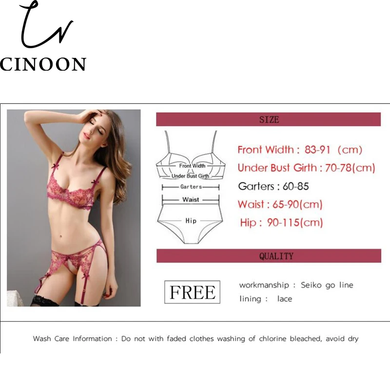 CINOON Lingerie Transparent Push-up ultra-thin Underwear Lace Bra set Sexy lingerie Extreme Temptation Sao Suits Bralette