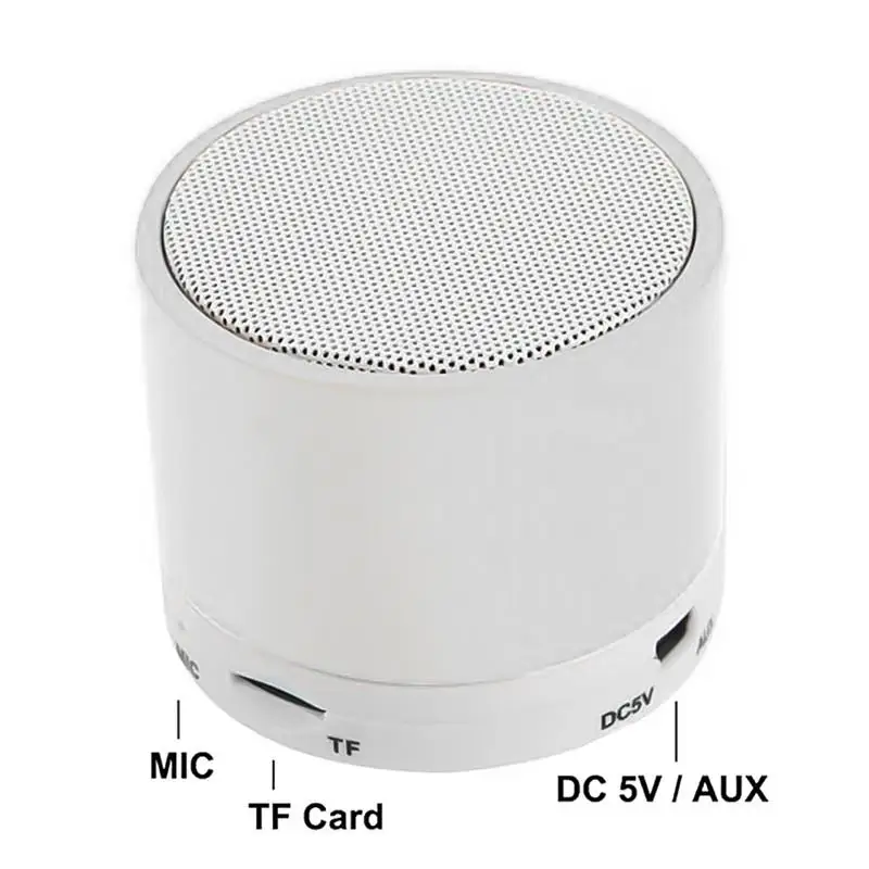 S10 Bluetooth динамик Поддержка U диск TF карта мини беспроводной открытый портативный динамик 360 стерео звук динамик s для компьютера телефона - Цвет: White