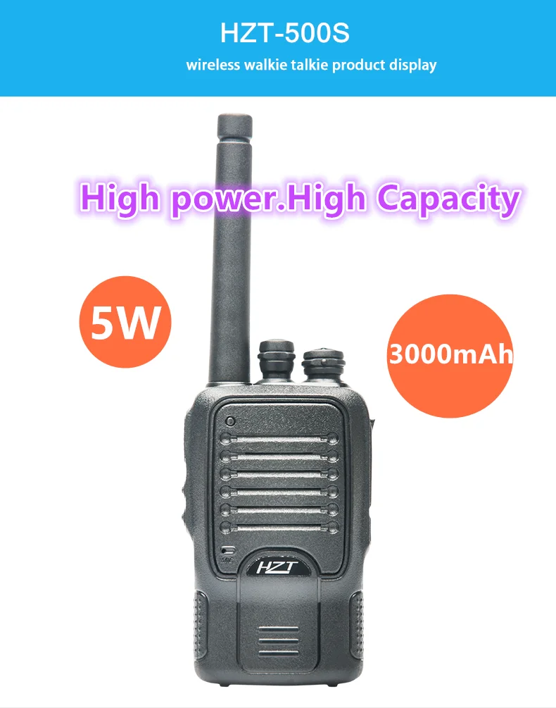 Рация HZT-500S портативный Перезаряжаемый civian 5W 3000 MAh литиевая батарея двухсторонняя станция приемопередатчик