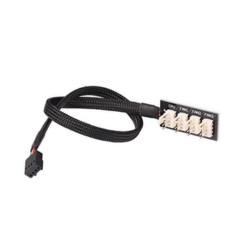

Wholesale JBtek All Black Sleeved 4 Way PWM Splitter Hub for 12V Computer Fans 100% brand new and high quality Z514
