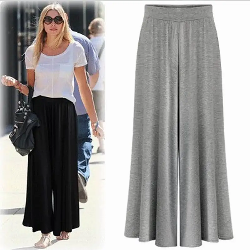 women jersey flare pants