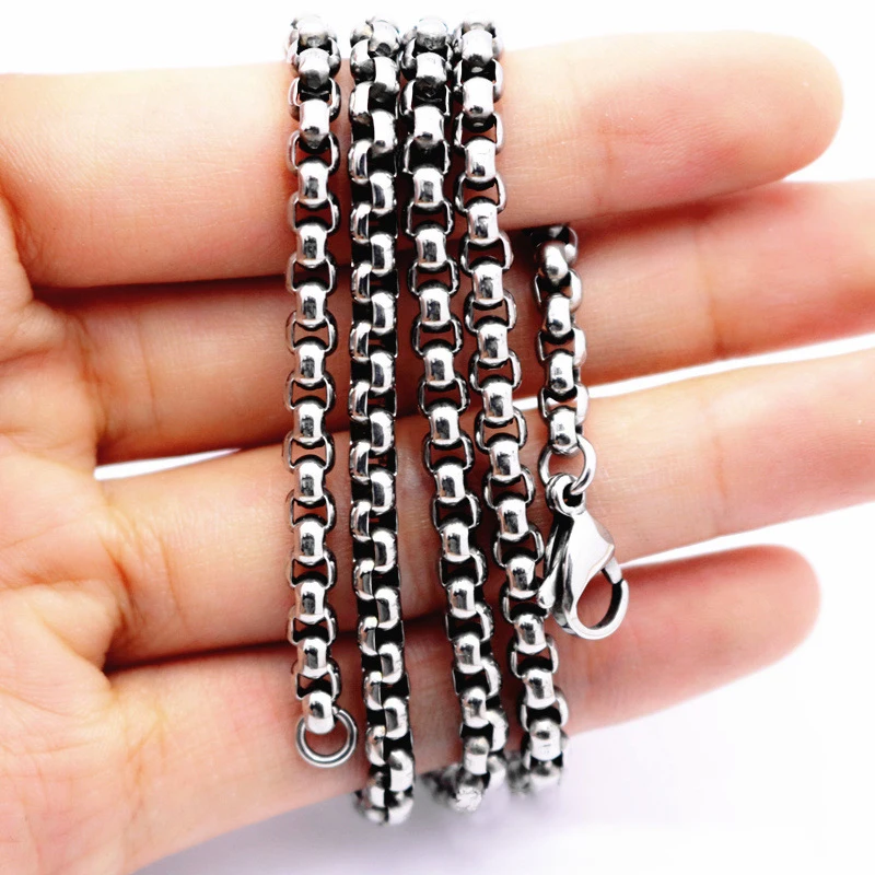 

CUSTOMIZE SIZE 60/70/80cm Tone Mens Stainless Steel Chain Necklace Wholesale Christmas gift Necklace Boys Mens Chain Necklaces