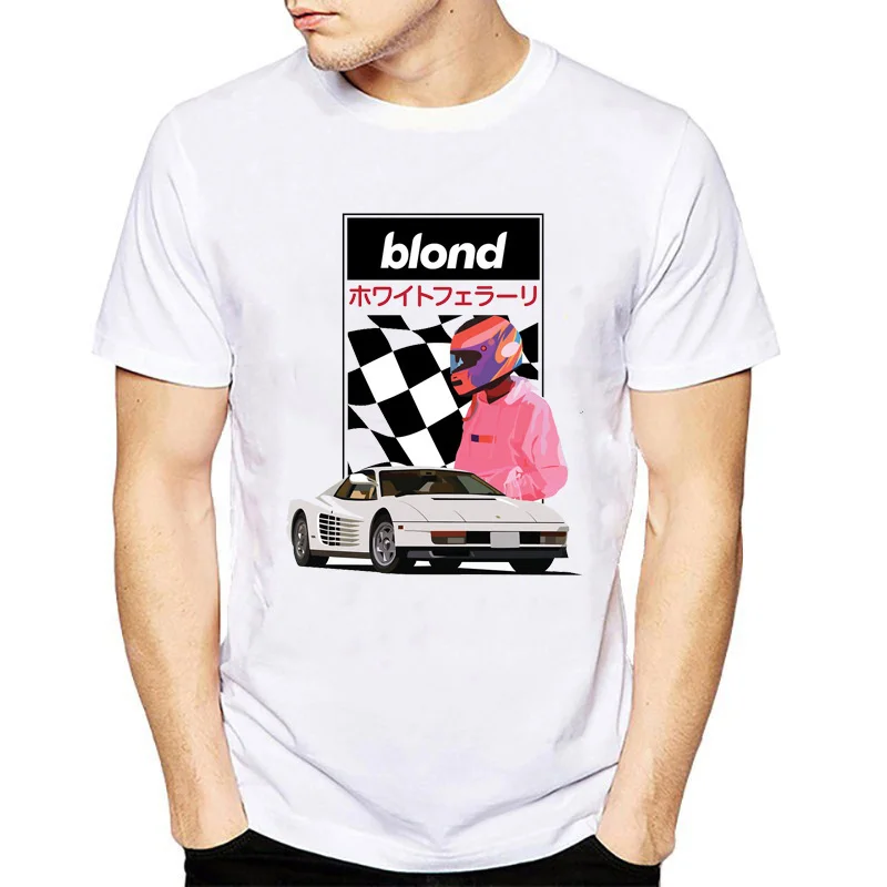 

Frank Ocean Blonde T Shirt Men letter print white graphic Tees Short Sleeve streetwear men T-Shirt Tops camiseta masculina