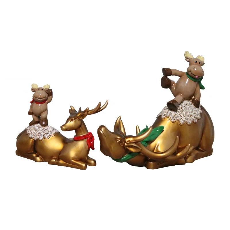 

European Retro Style Table Ornament Handmade Cute Resin Crafts Deer Model Home Figure Ornament Vintage Home Decor Wedding Gifts