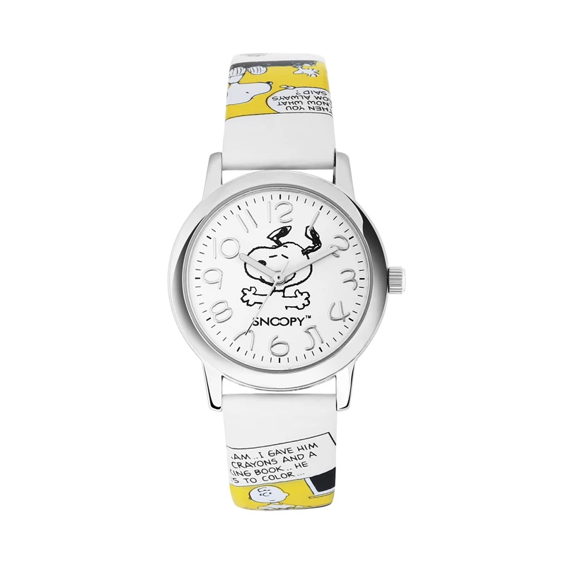 Snoopy, детские часы, детские часы для мальчиков, мультяшный ремешок, студенческие часы, Брендовые повседневные модные милые кварцевые наручные часы, водонепроницаемые - Цвет: Yellow