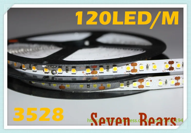 Водонепроницаемая светодиодная ленсветильник SMD 3528 120Led/m 5M 600 12 В постоянного тока