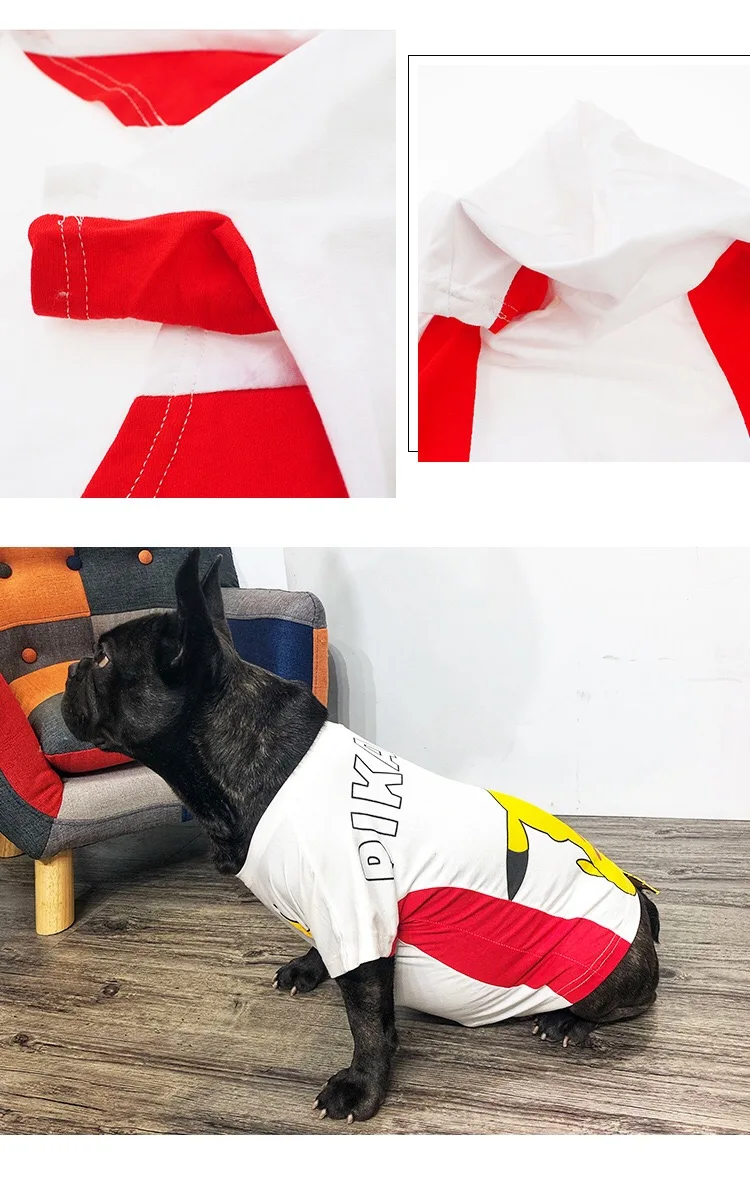Милые модные Пикачу; горячая распродажа; летняя футболка для маленьких, средних и больших собак жилетка, одежда для домашних животных Одежда для домашних животных кошка собака одежда костюм для мопса YBC02