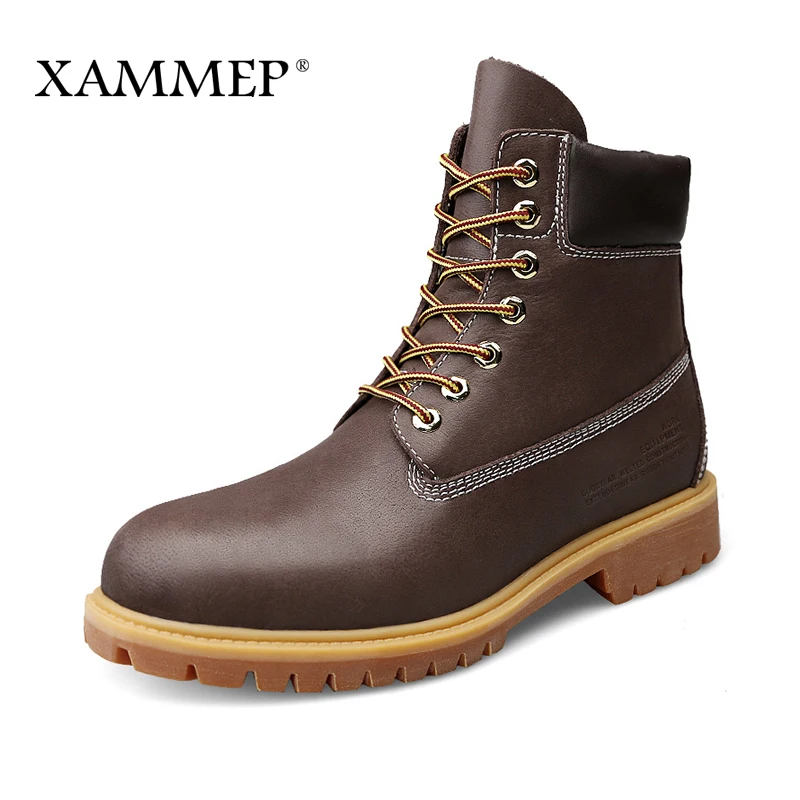 

Genuine Leather Men Shoes Brand Winter Shoes For Men Winter Boots Casual Shoes Warm Plush Spring Autumn Plus Big Size 48 Xammep