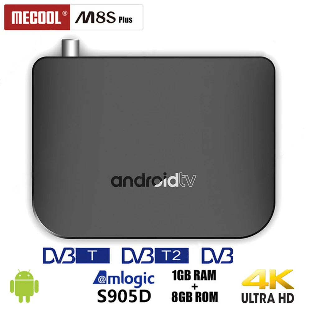 

MECOOL M8S Plus DVB-S2 Android 7.1.2 Box support 4K H.265 DVB S2 built in Amlogic S905D 1GB RAM 8GB ROM WiFi Set-top Box