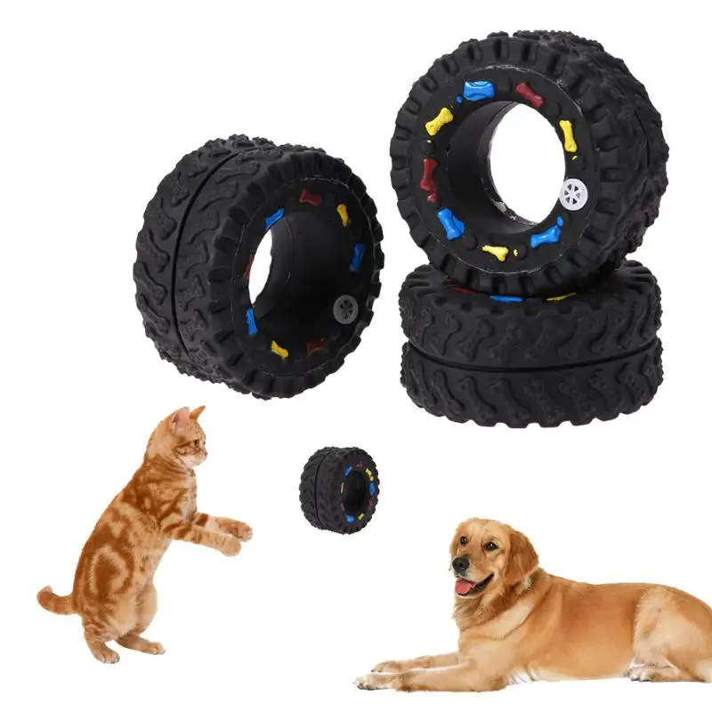 Dog Toys Tyre Treads Tough Dog Toy Puppy Pet Chew Squeaky Toys Hard Wearing PVC Dog Squeaking Toy Dog Supplies
