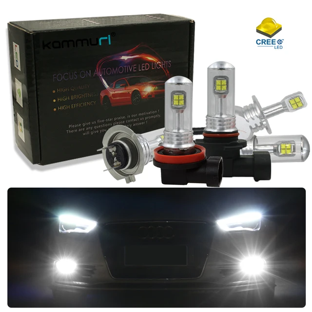 H8 H11 H3 9006 5202 LED Car Fog Driving Lights For Audi A3 A4 A6 C5 C6