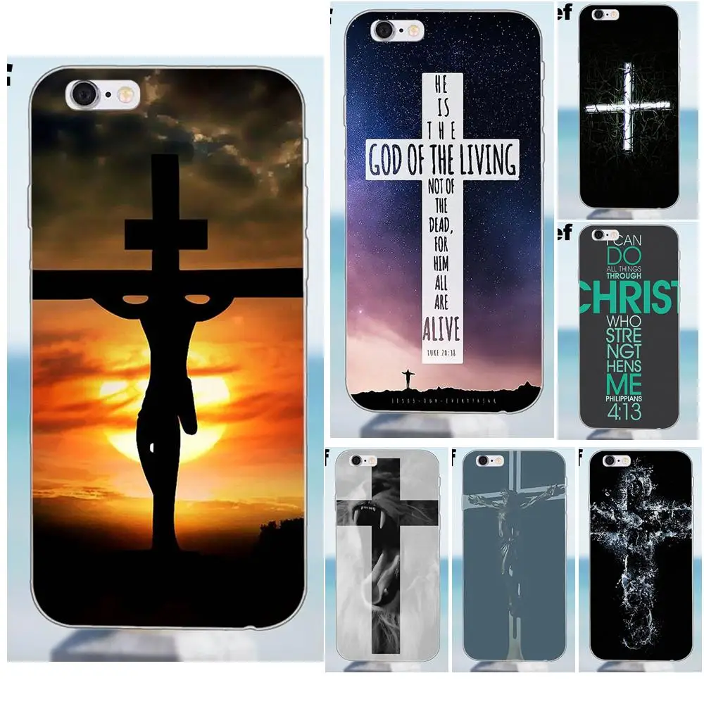 Suef Bible Иисус Христос христианский крест для iPhone 4 4S 5 5S 5C SE 6 6S 7 8 Plus X Samsung Galaxy J1 J3 J5 J7 A3