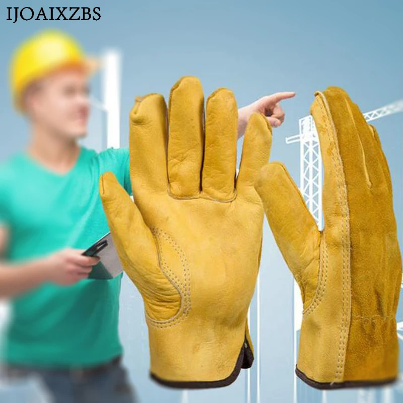 Prix Hommes Gants De Travail Vachette Anti friction De Réparation de Jardin De Transport Protection Du Travail Porter la Sécurité Des Travailleurs De Soudage Moto Gants