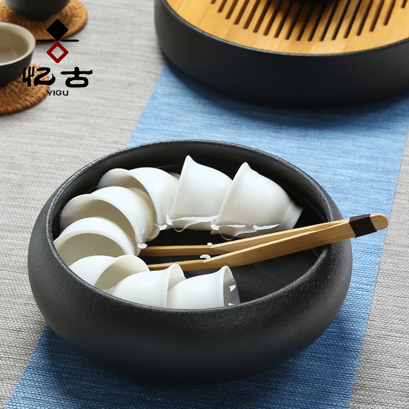 

Chinese Teacup Wash Bowl Ceramics Tea Set Kung Fu Tea Tray Accessories Washing Tools For Tea Culture Research Hotel Office Home