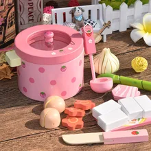 Детские игрушки супер милый симулятор овощей горячий горшок деревянные игрушки пищевой реквизит Prentend игрушечный набор продуктов подарок на день рождения