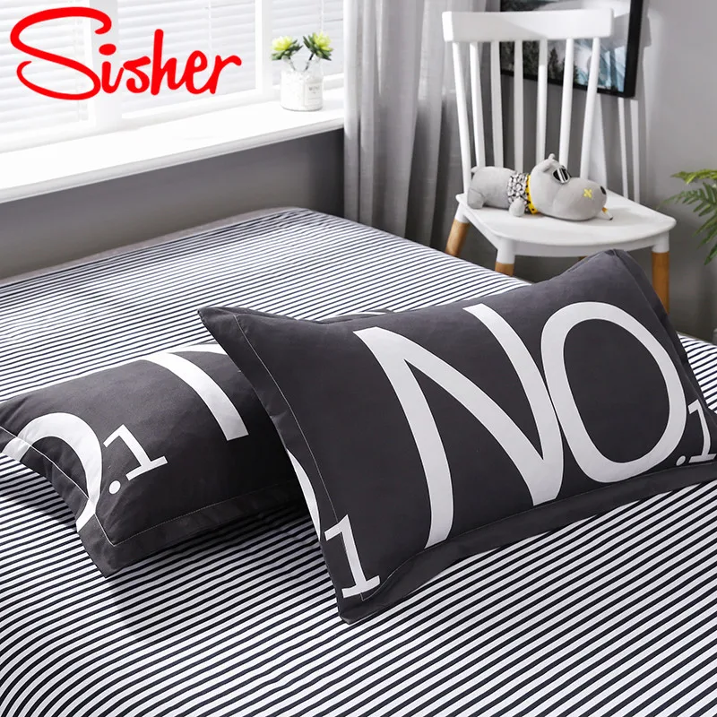 Sisher, американский стиль, постельные принадлежности, набор постельного белья, простые одеяла с буквенным принтом, пододеяльники для взрослых, размер один, двойной, королева, король