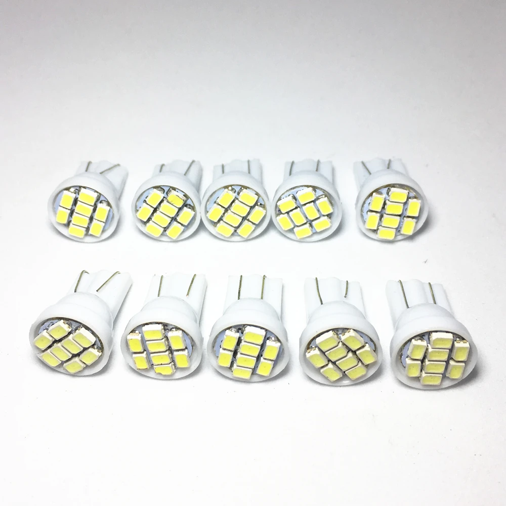 10 шт. автомобильные парковочные светодиодные лампы T10 LED W5W 8 SMD 1210 2825 158 192