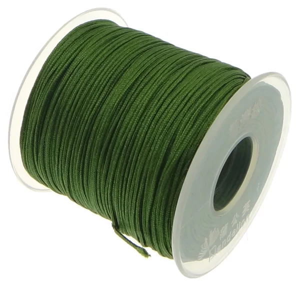 100 ярдов 1 мм китайский узел нейлоновый шнур пластиковая катушка нитка, Плетеный ремешок Ожерелье Веревка шарик для изготовление браслета ожерелья - Цвет: light green