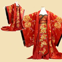 ТВ играть легенда о великой Тан императрица-Ву Meiniang красный Hanfu костюм свадебный костюм вышивка дракон и Феникс для пары