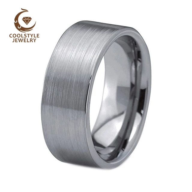10mm Brushed Finish Flat Pipe Cut Tungsten Carbide Men S Wedding 10mm Brushed Finish Flat Pipe Cut Tungsten Carbide Men S Wedding Band Fashion Ring Comfort Fit