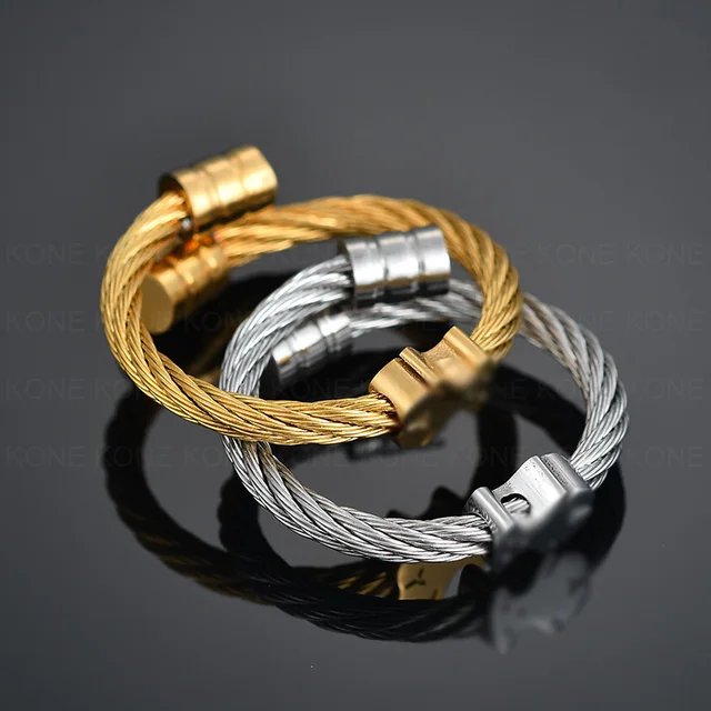 UZone Cute Gold Color Bear Adjustable Ring Stainless Steel Classical Wedding Engagement Ring for Woman Girls Jewelry