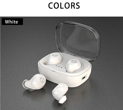Наушники-вкладыши TWS Bluetooth V5.0 наушники сенсорный Управление стерео музыка True Беспроводной спортивные наушники с зарядный чехол 1600 мАч - Цвет: White