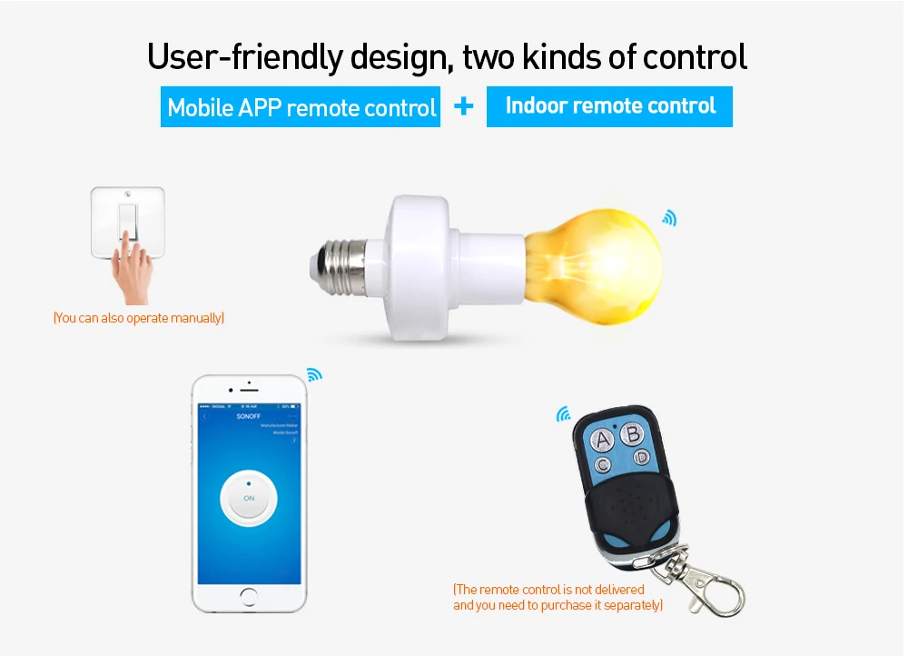 Sonoff Slampher RF 433 дистанционный Wifi светодиодный светильник держатель лампы настоящий таймер для умного дома