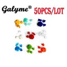 50 шт./партия,, 8 комплектов, цветные A B кнопки, брелки для GameboyGB, карманный выключатель GBP, кнопки для GBP D, кнопки питания