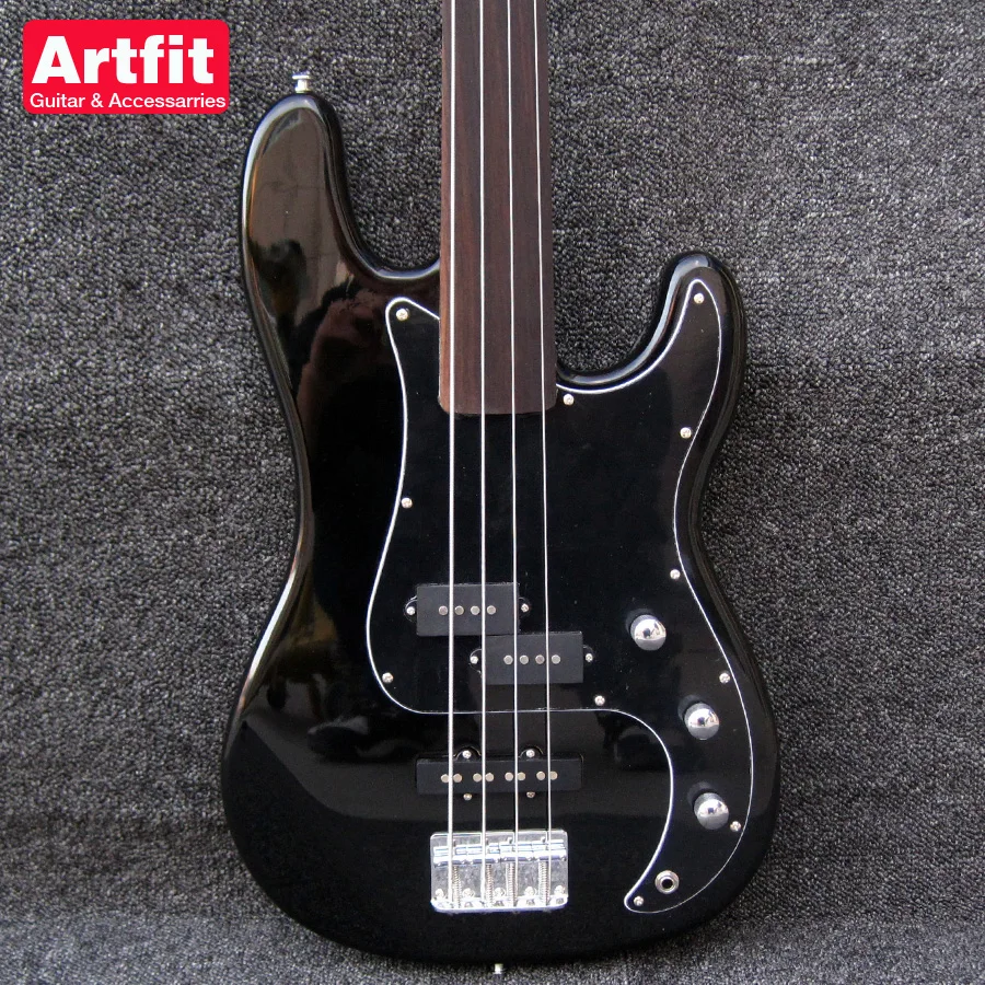 

Tony Franklin Fretless Black Precision 4 string China Electric Bass Guitarras Free Shipping Guitare