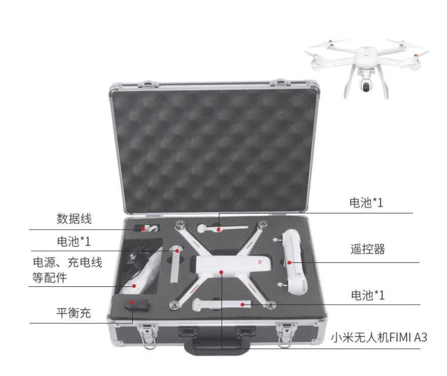 Портативная Противоударная сумка для Xiaomi Fimi A3 RC QUADCOPTER RC DRONE чехол для переноски алюминиевый жесткий защитный чехол для хранения