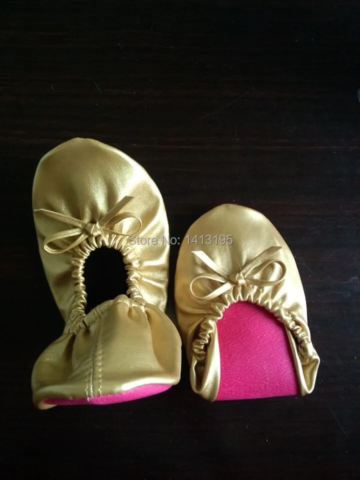 Дизайн брендовые золотые складные туфли балетки складные балетки для ночного клуба