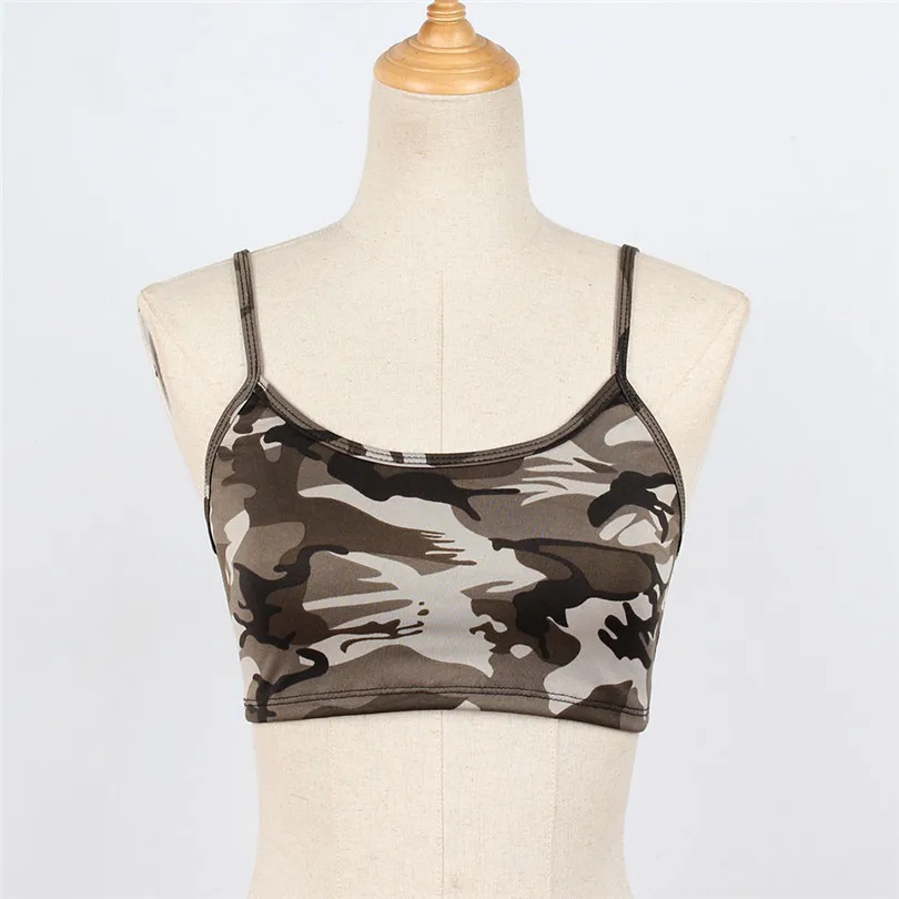   Summer Women Sexy Casual Camouflage Sleeveless Tank Top Bustier Bra Vest Crop Sport Top Blouse T Shirt New Arrival #4F01 (5)