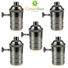 GreenSun 5 шт. жемчуг черный E26/E27 ламповый патрон держатель лампы edison промышленная лампа Подвесные светильники баз ручка переключателя