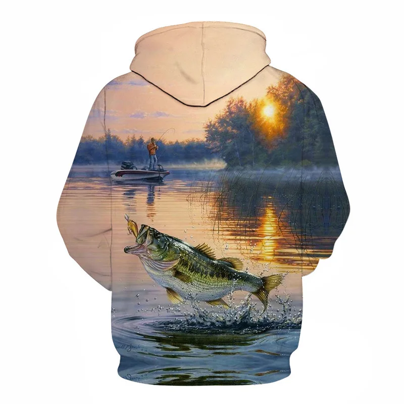 NRAHBSQT Толстовка с принтом для рыбалки, Спортивная рубашка с длинным рукавом, свободная толстовка с капюшоном, спортивная одежда для рыбалки на открытом воздухе FC013