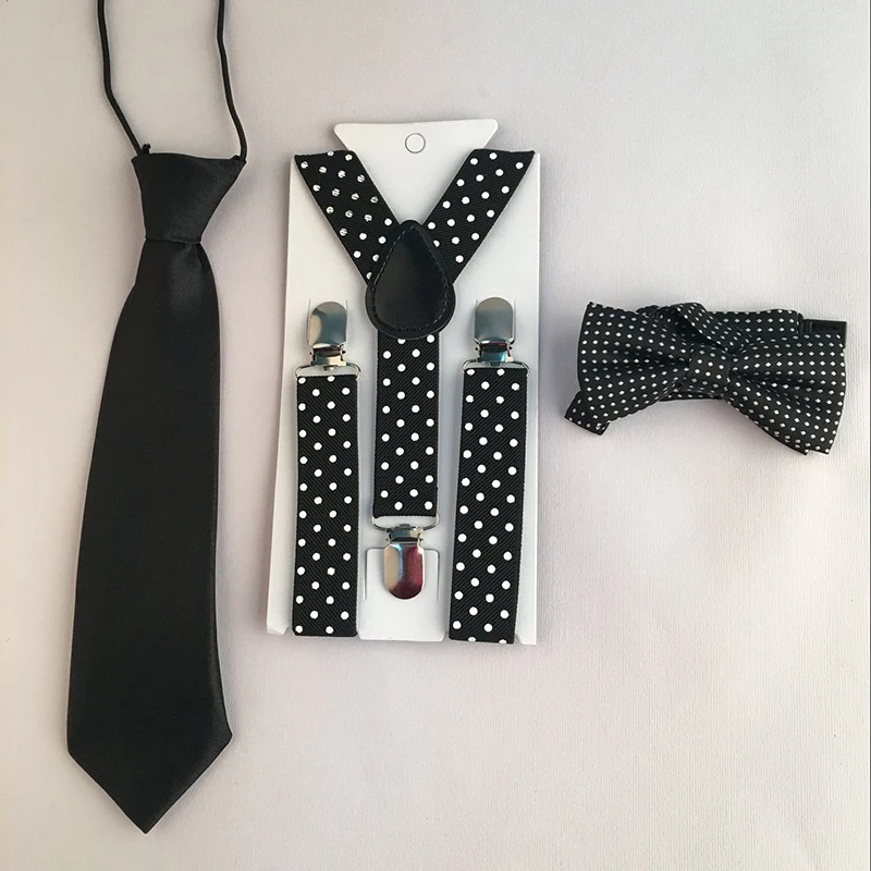 

New Children Toddler Dots Pattern Ties Suspender Y-Back Adjustable Necktie Bowtie Wedding Party HHtr0005a08