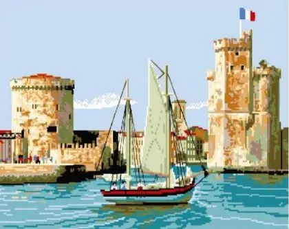 cioioil-T1357 Port La Rochelle Painting By Number Wall Art Picture Paint By Number Canvas Painting Artwork