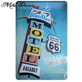 

[ Mike86 ] Motel Route 66 Metal Poster Wall Decor Retro Bar Sign Vintage Home art decoration 20*30 CM A-1149