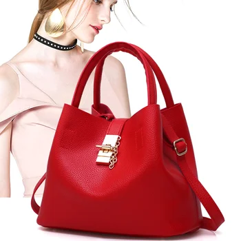 

Women Classic Tote Bucket Bag Thin PU Leather Lady Casual Handbags Crossbody Bag Shoulder Bags New