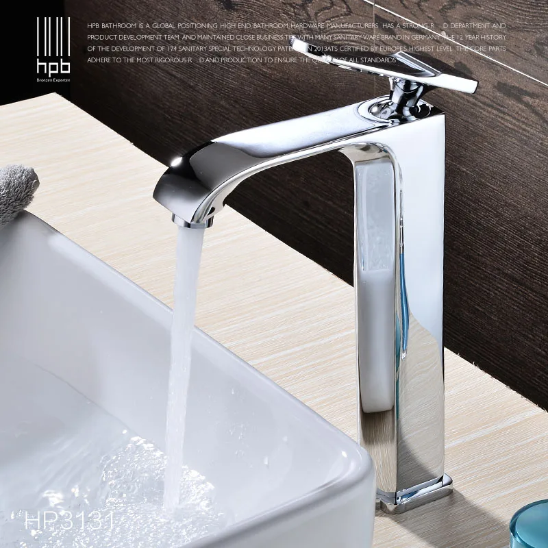 HPB New Design Chrome Tall Brass Bathroom Faucet Sink Basin Hot And Cold Water Taps Single HPB New Design Chrome Tall Brass Bathroom Faucet Sink Basin Hot And Cold Water Taps Single