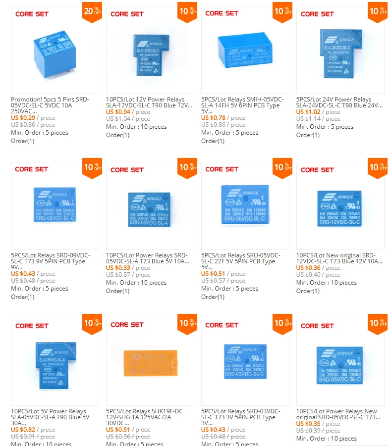 Промо-акция! 5 шт 5 Pins SRD-05VDC-SL-C 5VDC 10A 250VAC Мощность реле PCB Тип T73-5V SRD-5VDC-SL-C 10A 125VAC