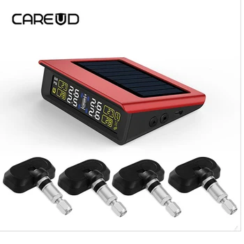 

CAREUD T86 TPMS Tyre Pressure Monitoring System Solar Power USB Charging Digital LCD Display Auto Car Security Alarming System