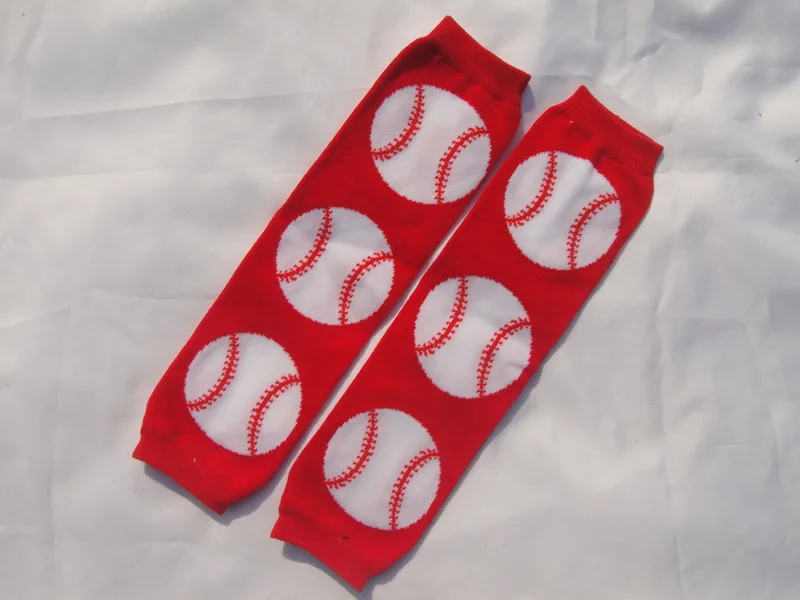 New Baby Cotton Leg Warmers Girls Red Baseball Children Legwarmers KP
