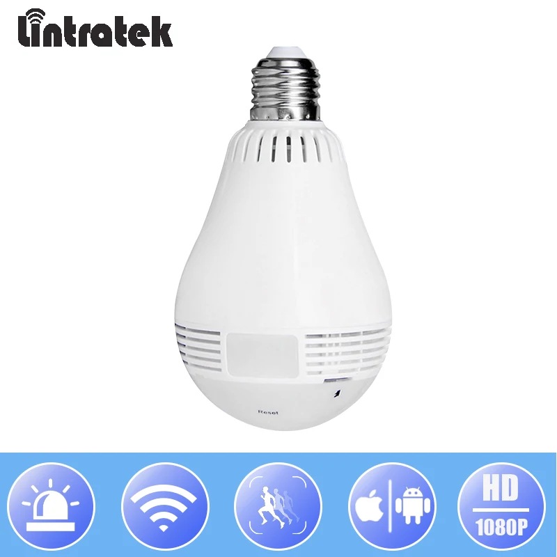 

Lintratek Wireless 360 Degree Panoramic Camera HD 1080P Wifi Surveillance Bulb Camera E27 wi-fi Security Fisheye IP Camera#36