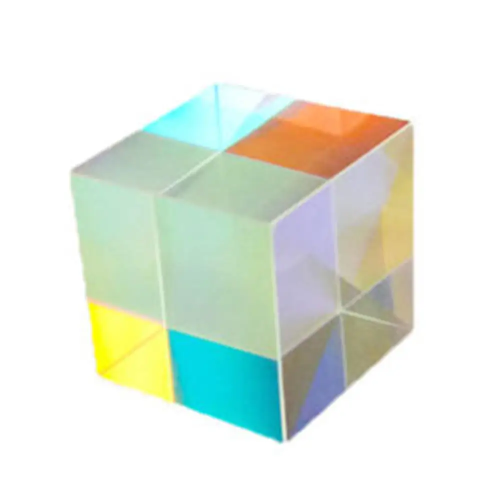 Белый Кубическая призма, оптическое стекло X-cube, шестистороннее призмовое зеркало, RGB Combiner, обучающий светильник, оптический инструмент, 12,7*12,7 мм - Цвет: Белый