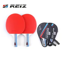 REIZ 2 звезды настольный теннис ракетка пинг-понг весло короткая/длинные ручки встряхнуть-рука настольный теннис ракетки для матч обучение