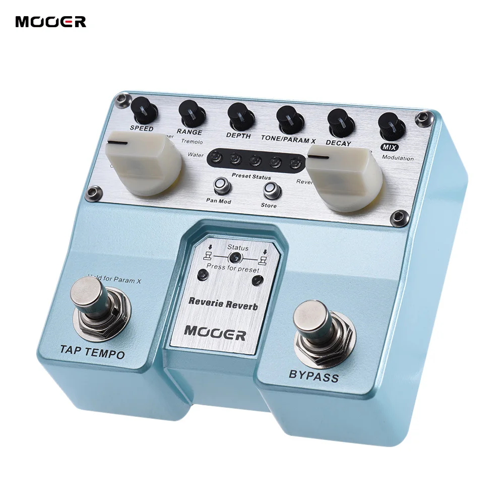 MOOER Reverie Reverb педаль эффектов для гитары 5 режимов реверберации 5 улучшенных эффектов с двумя ножными переключателями