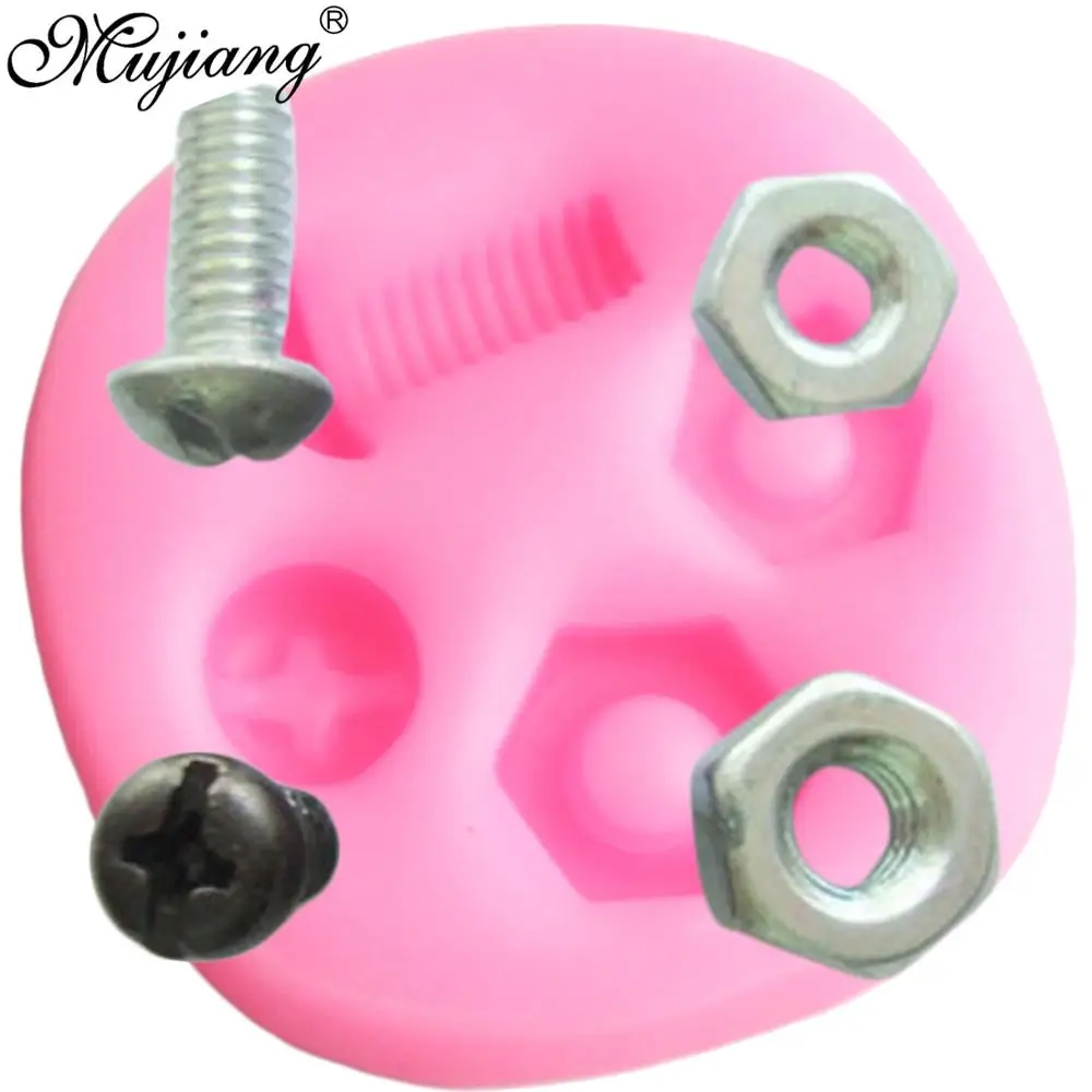 

3D Industrial Steampunk Hardware Screw Nut Silicone Fondant Molds DIY Cake Decorating Tools Polymer Clay Candy Chocolate Moulds