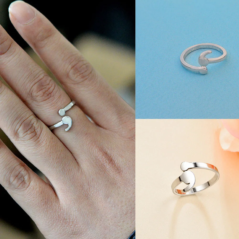 

Adjustable Ring Semicolon Stainless steel Ring Mental Health Ring Drop Shipping Accepted Gift For Friend